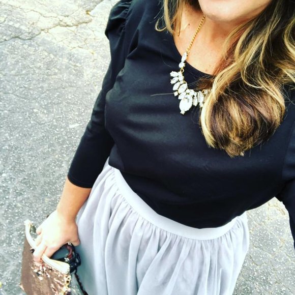 Agnes & Dora Light Gray Tulle Mesh Skirt - Picture 2 of 6